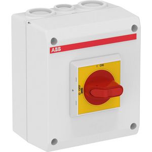 Lastscheider 3P 25A 2xM25+M16 rood/gele knop