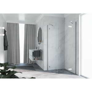 Douchewand kwartrond NH-R 100 h=2000mm helder glas profielkleur matchroom