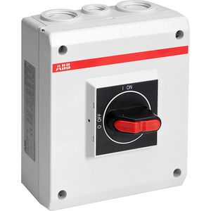 Lastscheider 4P 16A 2xM25+M16 zwarte knop