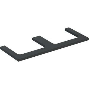 Wastafelblad voor opzetwastafel 120cm lava mat uitsparing rechthoekig links + rechts ONE