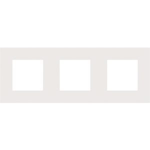 3-Voudige afdekplaat 71mm centerafst. Pure steel white