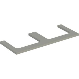Wastafelblad voor opzetwastafel 120cm greige mat uitsparing rechthoekig links + rechts ONE