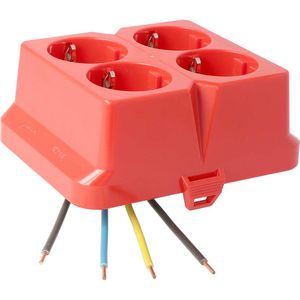 Deksel viervoudige contactdoos AK2-C4 rood VVE=10