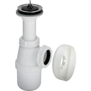 PP plugbekersifon 1.1/4" wit incl. rozet excl. muurbuis