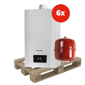 KPW pallet 6st. Tzerra Ace-Matic 28c CW4 con. 60/100 + aansluitpakket 18L