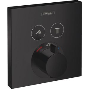 Afbouwdeel Shower Select thermostaat afbouwdeel mat zwart met 2xfunctie