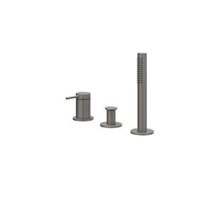 Badrandcombinatie 3-gats mengkraan BOND zonder uitloop geborsteld metal black PVD