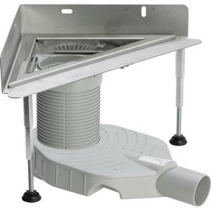 hoekafvoer DN50 RVS/blank