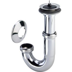 Plugbuissifon 1.1/4" chroom excl. muurbuis m.rozet