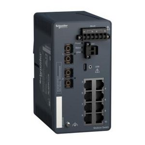 Modicon Extended Managed Switch 8 ports copper + 2 ports fib