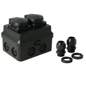 Kabeldoos AK2-M20/M25+WCD 2v IP54 Zwart