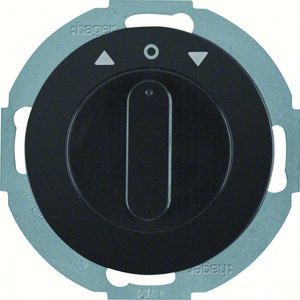 Jaloezieschakelaar 2-p + centraalstuk Serie R.classic zwart