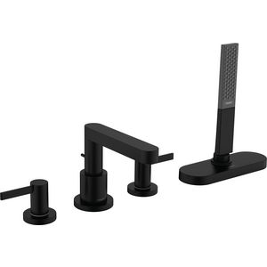 Afbouwdeel Finoris 4-gats 1-hendel badrandmengkraan sprong 152mm mat zwart S-Box