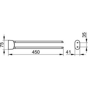 Elegance 2-lids handdoekhouder 450mm chroom