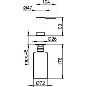 Zeepschuimdispenser met pomp voor inbouw 11649010100