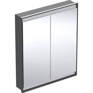 Inbouw spiegelkast 2 deuren 75x90cm ComfortLight mat zwart ONE excl. ruwbouwbox