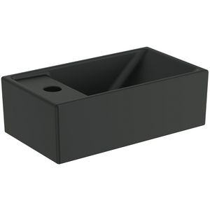 fontein 37x21cm m kraangat links z. overloop slk black E2113
