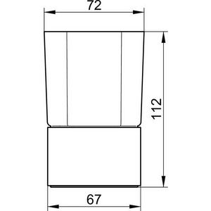Elegance glashouder m/glas chroom staand