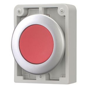 Drukknop 30mm vlak rood terugverend