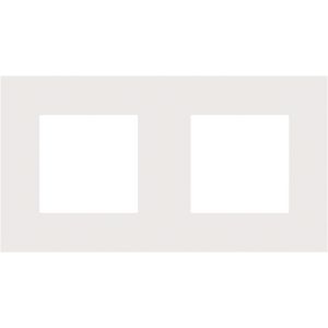 2-voudige afdekplaat hoh 71mm Pure steel white
