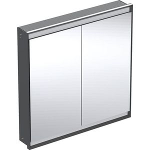 Inbouw spiegelkast 2 deuren 90x90cm ComfortLight mat zwart ONE excl. ruwbouwbox