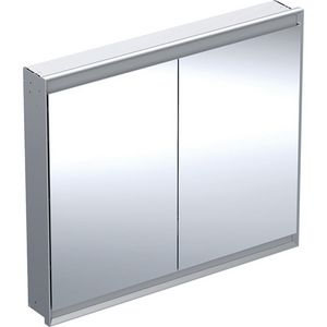 Inbouw spiegelkast 2 deuren 105x90cm ComfortLight aluminium ONE excl. ruwbouwbox