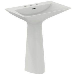 TIPO-Z Zuilwastafel 3 kr.gaten overl. uit 1 stuk Glossy WH
