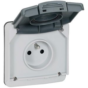 Wandcontactdoos 2P + Penaarde IP66-IK08 Plexo66