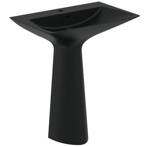 TIPO-Z Zuilwastafel 1 kr.gat + overl. uit 1 stuk Silk Black