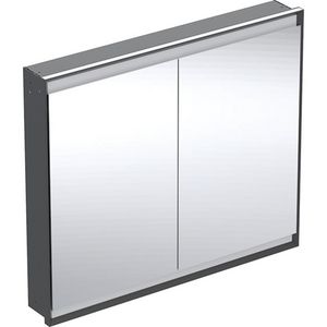 Inbouw spiegelkast 2 deuren 105x90cm ComfortLight mat zwart ONE excl. ruwbouwbox