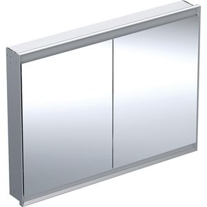 Inbouw spiegelkast 2 deuren 120x90cm ComfortLight aluminium ONE excl. ruwbouwbox