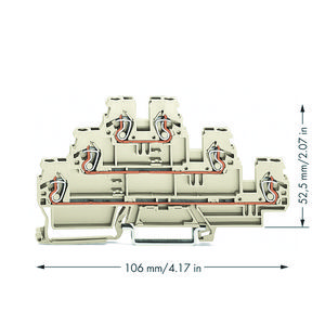 3-etageklem Rijg-/rijg-/rijgklem L/L/L lichtgrijs VVE=50