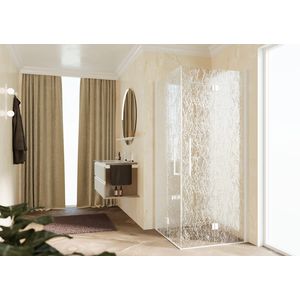 Hoekinstap (linker deel) YOUNG 2Gs 760-780x2000mm Aqua profiel matwit