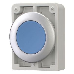 Drukknop 30mm vlak blauw terugverend