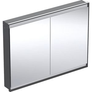 Inbouw spiegelkast 2 deuren 120x90cm ComfortLight mat zwart ONE excl. ruwbouwbox