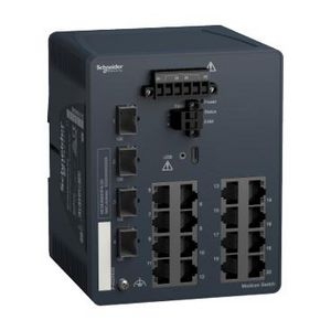 Managed Switch 16 ports for copper + 4 Gigabit SFP Modicon