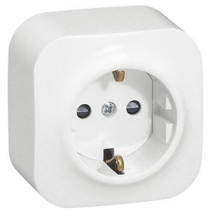 Wandcontactdoos 2P + A wit met KV Forix