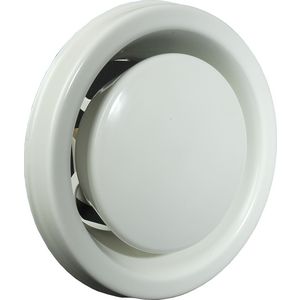 Afzuigventiel MLV metaal 125mm RAL 9010 - wit