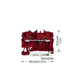 2-draads rijgklem 2,5mm² rood 2002-1203