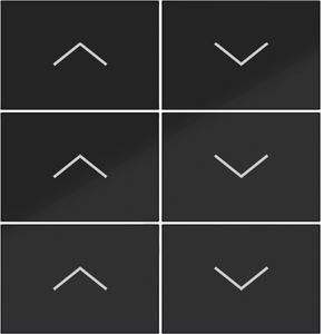Afdekking KNX taster 6-v hoog/laag A.x/C.x zwart glanzend