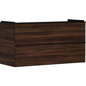 Onderkast Dark Walnut 1180x475mm 2x la tbv wastafel greepkleur mat zwart Xelu Q 54038670