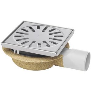 ABS doucheput 146x146mm ZU. 50mm RVS rooster+rand verstelbaar