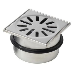 Vloerput RVS304 100x100mm ou 50mm RVS304 rooster nv
