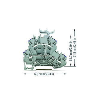 2-etageklem 4-draads rijgklem L grijs 2002-2238 VVE=50
