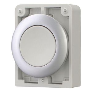 Drukknop 30mm vlak grijs terugverend