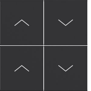 Afdekking KNX taster 4-v hoog/laag A.x/C.x nachtzwart mat