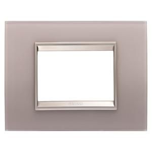 LUX PLAAT-VAN GLAS-3 MODULE-PARELGRIJS-BINNENFRAME M