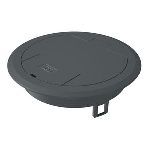 Klapdeksel met snoeruitgang 140x140x40 polyamid grijs