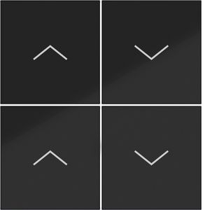 Afdekking KNX taster 4-v hoog/laag A.x/C.x zwart glanzend