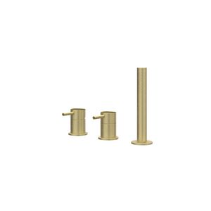 Badrandcombinatie 3-gats mengkraan CONCORD zonder uitloop rvs geborsteld mat goud